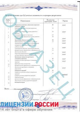 Образец приложение к диплому (страница 2) Новоуральск Профессиональная переподготовка сотрудников 